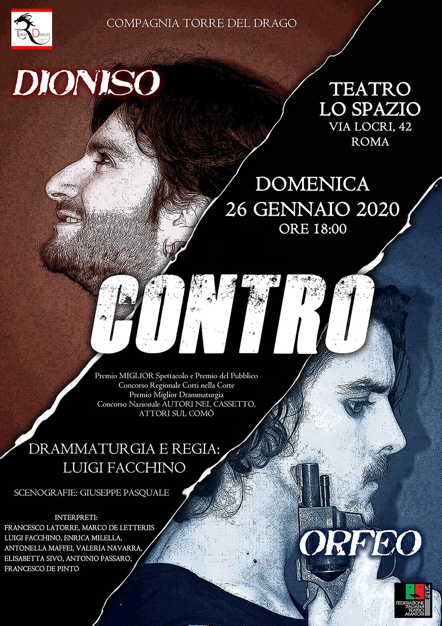 Dioniso contro Orfeo - TeatroLoSpazio - il 26 gennaio 2020 - Via Locri 42 00183 Roma