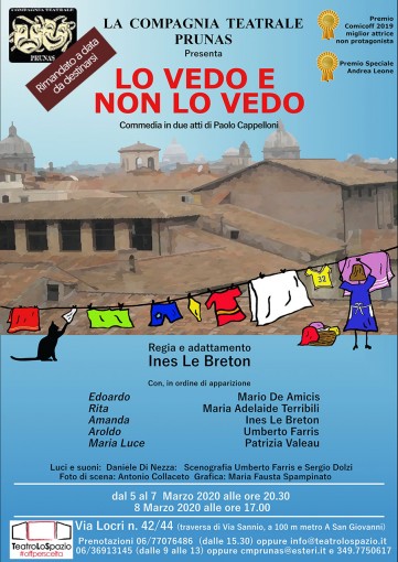 Lo Vedo e non lo Vedo - TeatroLoSpazio - dal 5 all'8 marzo 2020 - Via Locri 42 00183 Roma